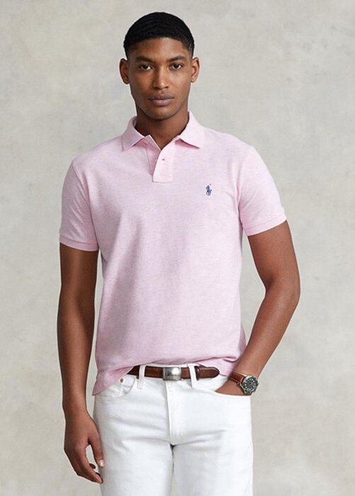 Pink Men’s Ralph Lauren Custom Slim Fit Mesh Polo Shirts Pink Men’s Ralph Lauren Custom Slim Fit Mesh Polo Shirts
