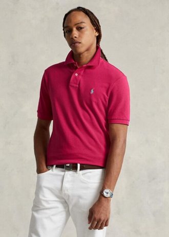 Pink Men’s Ralph Lauren Custom Slim Fit Mesh Polo Shirts