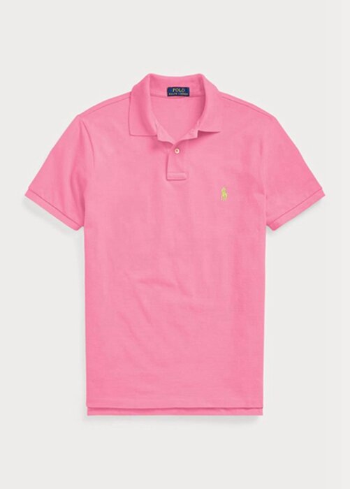 Pink Men’s Ralph Lauren Custom Slim Fit Mesh Polo Shirts Pink Men’s Ralph Lauren Custom Slim Fit Mesh Polo Shirts