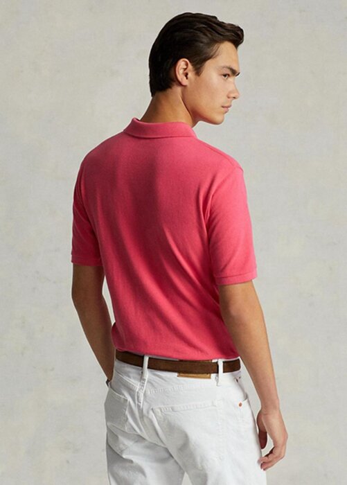 Pink Men’s Ralph Lauren Custom Slim Fit Mesh Polo Shirts Pink Men’s Ralph Lauren Custom Slim Fit Mesh Polo Shirts