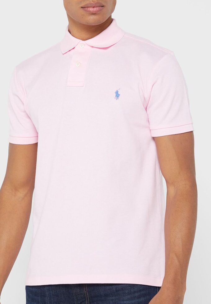 Pink Men’s Ralph Lauren Essential Slim fit Polo Shirts Pink Men’s Ralph Lauren Essential Slim fit Polo Shirts
