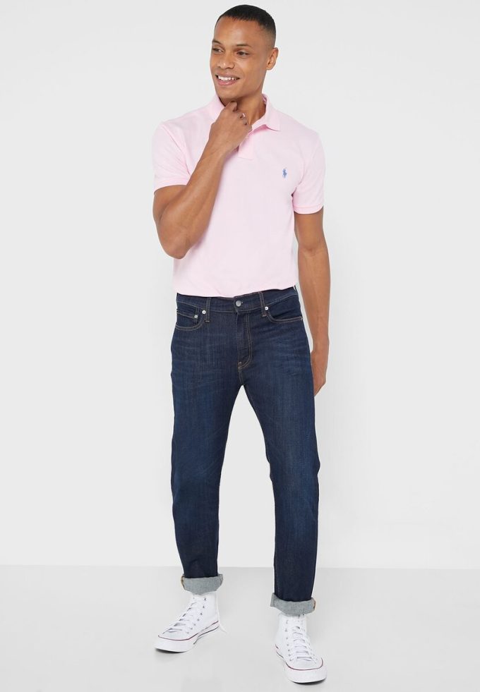Pink Men’s Ralph Lauren Essential Slim fit Polo Shirts Pink Men’s Ralph Lauren Essential Slim fit Polo Shirts