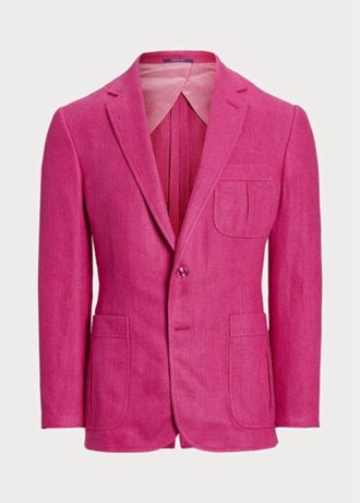 Pink Men’s Ralph Lauren Kent Basket-weave Linen-silk Sport Blazers
