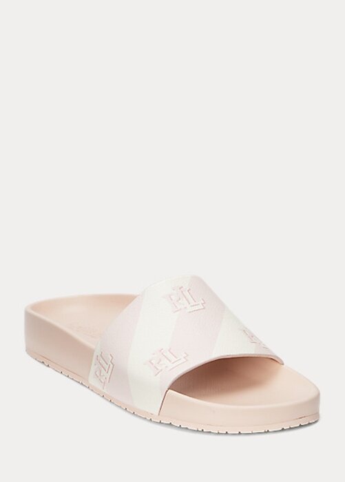 Pink Women’s Ralph Lauren Audrina Logo Faux-Leather Slippers Pink Women’s Ralph Lauren Audrina Logo Faux-Leather Slippers