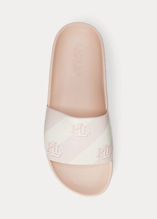 Pink Women’s Ralph Lauren Audrina Logo Faux-Leather Slippers Pink Women’s Ralph Lauren Audrina Logo Faux-Leather Slippers