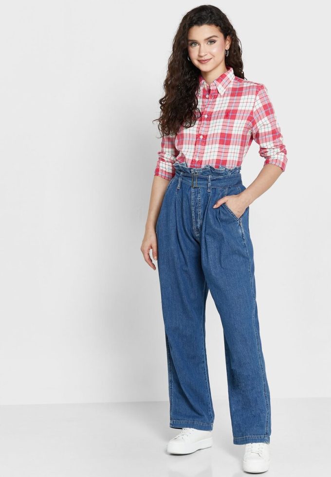 Pink Women’s Ralph Lauren Checked Button Down Shirts