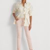 Pink Women’s Ralph Lauren Coated Mid-Rise Straight Ankle Jeans