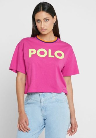 Pink Women’s Ralph Lauren Crew Neck Graphic T Shirts