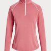 Pink Women’s Ralph Lauren Jersey Quarter-zip Pullover Sweatshirts