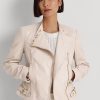 Pink Women’s Ralph Lauren Lambskin Moto Jackets