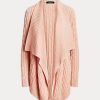Pink Women’s Ralph Lauren Linen-Cotton Cable-Knit Cardigan Sweaters