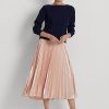 Pink Women’s Ralph Lauren Pleated Metallic Chiffon Skirts Pink Women’s Ralph Lauren Pleated Metallic Chiffon Skirts