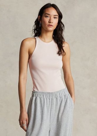 Pink Women’s Ralph Lauren Ribbed Cotton Tank Tops Pink Women’s Ralph Lauren Ribbed Cotton Tank Tops