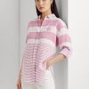 Pink Women’s Ralph Lauren Striped Oversize Linen Shirts