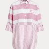 Pink Women’s Ralph Lauren Striped Oversize Linen Shirts