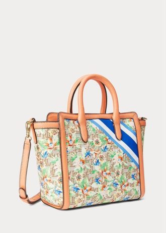 Prnt Khaki Mjcqrd/Portsid Women’s Ralph Lauren Monogram Jacquard Medium Tyler Tote Bags
