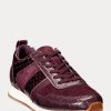 Purple Women’s Ralph Lauren Colten Embossed Leather & Suede Sneakers