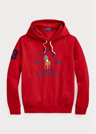 Red Men’s Ralph Lauren Big Polo Crest Fleece  Hoodie