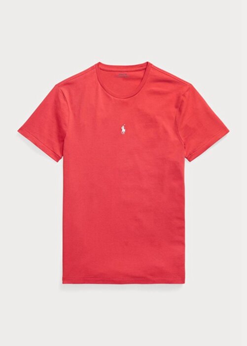 Red Men’s Ralph Lauren Custom Slim Fit Crewneck T Shirts Red Men’s Ralph Lauren Custom Slim Fit Crewneck T Shirts