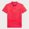 Red Men’s Ralph Lauren Custom Slim Fit Mesh Polo Shirts Red Men’s Ralph Lauren Custom Slim Fit Mesh Polo Shirts