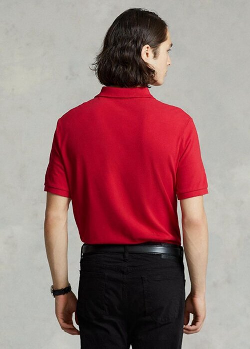 Red Men’s Ralph Lauren Slim Fit Mesh Polo Shirts Red Men’s Ralph Lauren Slim Fit Mesh Polo Shirts