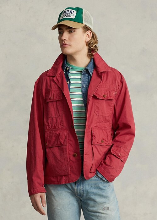Red Men’s Ralph Lauren Twill Wading Jackets Red Men’s Ralph Lauren Twill Wading Jackets