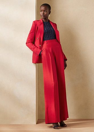 Red Women’s Ralph Lauren Graciela Silk Shantung Pants