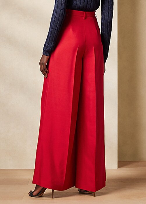 Red Women’s Ralph Lauren Graciela Silk Shantung Pants Red Women’s Ralph Lauren Graciela Silk Shantung Pants