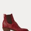 Red Women’s Ralph Lauren Lottie Embroidered Leather Boots Red Women’s Ralph Lauren Lottie Embroidered Leather Boots