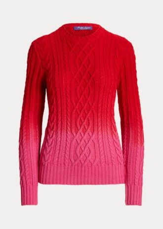 Red Women’s Ralph Lauren Lunar New Year Cable-Knit Sweaters