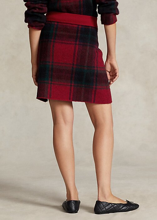 Red Women’s Ralph Lauren Plaid Alpaca-Blend Skirts Red Women’s Ralph Lauren Plaid Alpaca-Blend Skirts