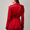 Red Women’s Ralph Lauren Quinton Belted Satin Jackets