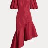 Red Women’s Ralph Lauren Ruffled Asymmetrical Taffeta Gown Dress Red Women’s Ralph Lauren Ruffled Asymmetrical Taffeta Gown Dress