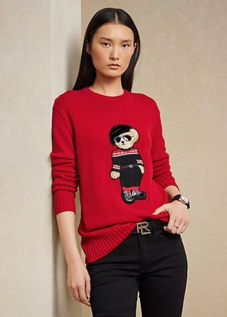 Red Women’s Ralph Lauren unar New Year Bear Sweaters