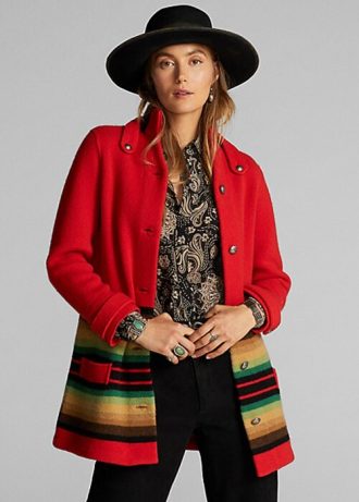 Red Women’s Ralph Lauren Wool Sweater Coats