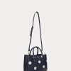 Refined Navy/Vanilla Women’s Ralph Lauren Polka-Dot Leather Small Marcy Satchel Bags