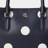 Refined Navy/Vanilla Women’s Ralph Lauren Polka-Dot Leather Small Marcy Satchel Bags