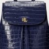 Refined Navy Women’s Ralph Lauren Embossed Leather Medium Winny Backpacks