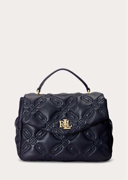 Refined Navy Women’s Ralph Lauren Quilted Leather Medium Farrah Satchel Bags Refined Navy Women’s Ralph Lauren Quilted Leather Medium Farrah Satchel Bags