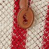 Ruby/Natural Women’s Ralph Lauren Striped Woven Large Bellport Tote Bags Ruby/Natural Women’s Ralph Lauren Striped Woven Large Bellport Tote Bags