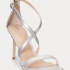 Silver Women’s Ralph Lauren Gabriele Metallic Leather Sandals