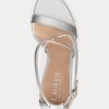 Silver Women’s Ralph Lauren Gabriele Metallic Leather Sandals