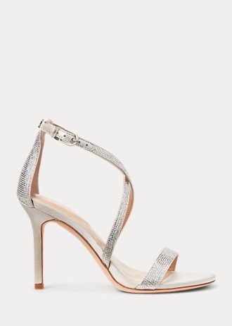 Silver Women’s Ralph Lauren Gabriele Satin & Crystal Sandals