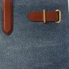 Sunset Indigo Wash/Lauren Women’s Ralph Lauren Leather-Trim Denim Large Devyn Tote Bags