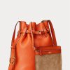 Sunset Orange Women’s Ralph Lauren Leather Medium Bellport Bucket Bags Sunset Orange Women’s Ralph Lauren Leather Medium Bellport Bucket Bags