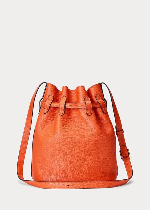 Sunset Orange Women’s Ralph Lauren Leather Medium Bellport Bucket Bags Sunset Orange Women’s Ralph Lauren Leather Medium Bellport Bucket Bags