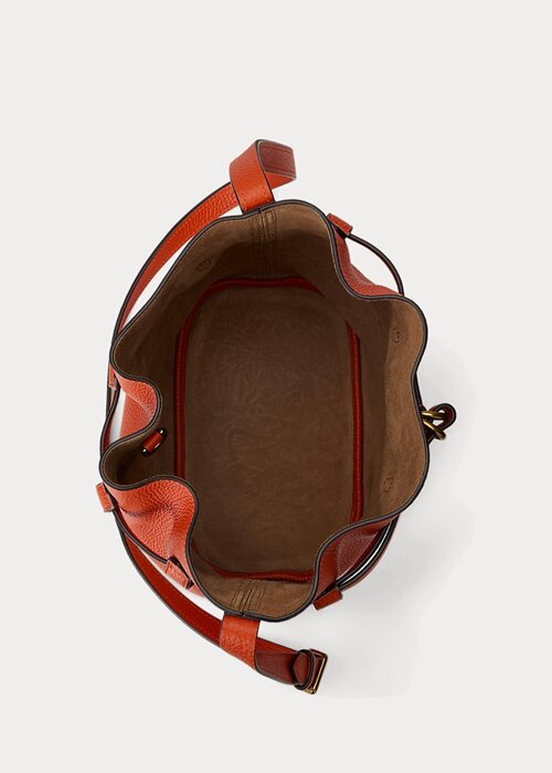 Sunset Orange Women’s Ralph Lauren Leather Medium Bellport Bucket Bags Sunset Orange Women’s Ralph Lauren Leather Medium Bellport Bucket Bags