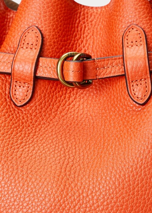 Sunset Orange Women’s Ralph Lauren Leather Medium Bellport Bucket Bags Sunset Orange Women’s Ralph Lauren Leather Medium Bellport Bucket Bags