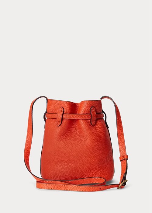Sunset Orange Women’s Ralph Lauren Leather Small Bellport Bucket Bags Sunset Orange Women’s Ralph Lauren Leather Small Bellport Bucket Bags
