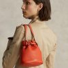 Sunset Orange Women’s Ralph Lauren Leather Small Bellport Bucket Bags Sunset Orange Women’s Ralph Lauren Leather Small Bellport Bucket Bags